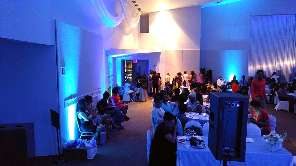 The gathering hall filling with guests